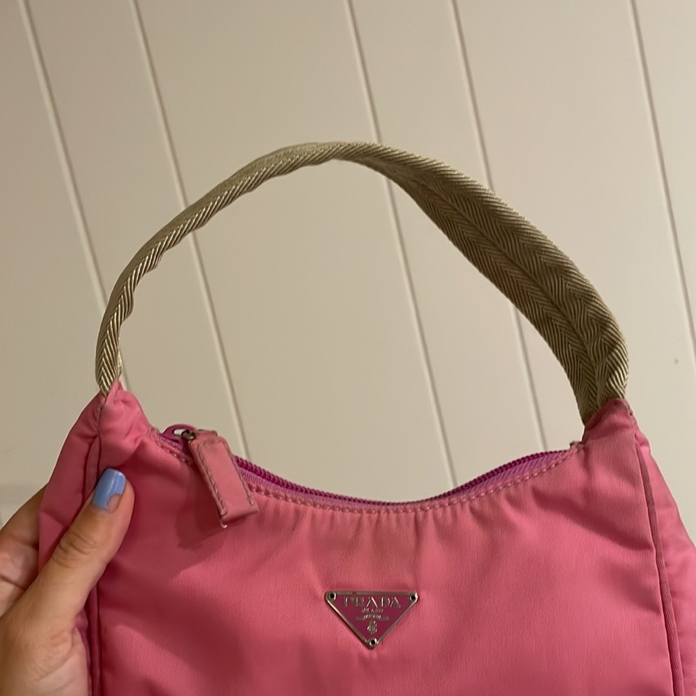 Vintage Y2K Prada Nylon Tessuto Mini Hobo - PINK! - Picture 3 of 16